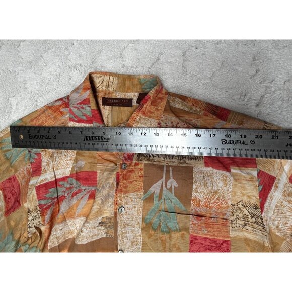 Tori Richard Cotton Lawn Men's Button Up Short Sleeve Leaf Hawaiian Shirt Large - Picture 4 of 8